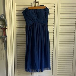 Elegant Strapless Blue Dress Azazie